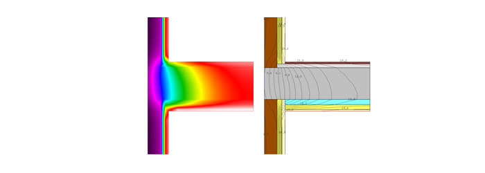 puentes termicos por cambio de material